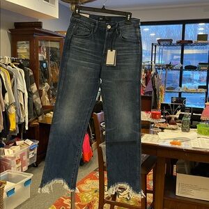 3x1 Shelter Austin Crop Jeans Dark Blue W26 NWT Frayed Made in USA Normcore